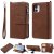 iPhone 12 Mini Zipper Wallet Magnetic Detachable 2 in 1 Case Brown