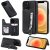 iPhone 12 Pro Zipper Pocket Card Slots Magnetic Clasp Stand Case Black