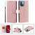 iPhone 13 Wallet Kickstand Magnetic Case Rose Gold