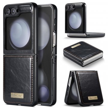 CaseMe Samsung Galaxy Z Flip5 Retro PU Leather Case Black