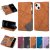 iPhone 13 Color Splicing Lines Wallet Case Brown