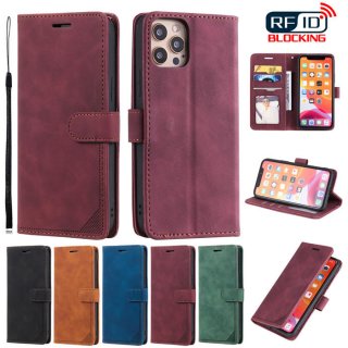 iPhone 12/12 Pro Wallet RFID Blocking Kickstand Case Red