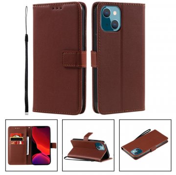 iPhone 13 Mini Wallet Kickstand Magnetic Case Brown