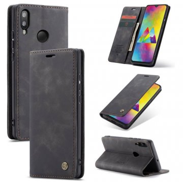 CaseMe Samsung Galaxy M20 Wallet Kickstand Magnetic Case Black