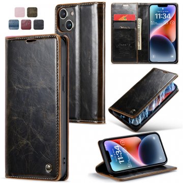 CaseMe iPhone 14 Wallet Stand Magnetic Case Coffee