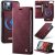 CaseMe iPhone 14 2-in-1 Magnetic Wallet Case – Wireless Charging & RFID Blocking Red