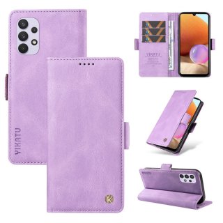 YIKATU Samsung Galaxy A32 4G Skin-touch Wallet Kickstand Case Purple