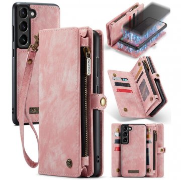 CaseMe Samsung Galaxy S23 Wallet Case with Wrist Strap Pink