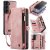 CaseMe Samsung Galaxy S23 Wallet Case with Wrist Strap Pink