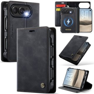 CaseMe iPhone Duo Detachable Magnetic Wallet Case with N52 Magnets, RFID Blocking & Wireless Charging Black