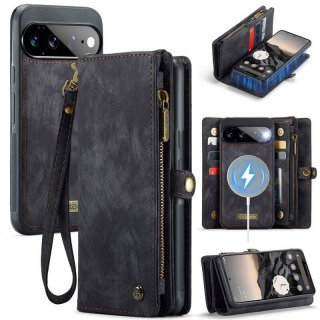 CaseMe Google Pixel 11 Pro XL 2-in-1 Magnetic Wallet Case with Wrist Strap, RFID-blocking & Wireless Charging Black