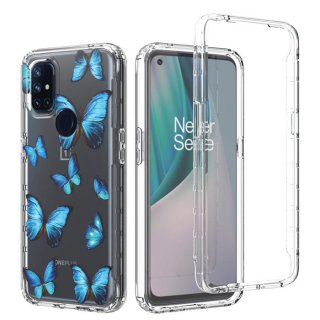 OnePlus Nord N10 5G Clear Bumper TPU Blue Butterfly Case