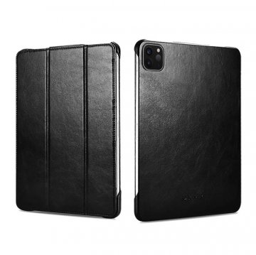 ICARER iPad Pro 12.9 inch 2020 Vintage Tri-Fold Stand Genuine Leather Case