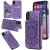 iPhone X/XS Embossed Wallet Magnetic Stand Case Purple