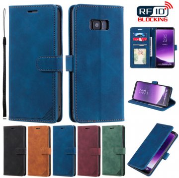 Samsung Galaxy S8 Plus Wallet RFID Blocking Kickstand Case Blue