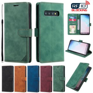 Samsung Galaxy S10 Wallet RFID Blocking Kickstand Case Green
