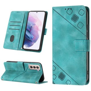 Skin-friendly Samsung Galaxy S21 Plus Wallet Stand Case with Wrist Strap Green