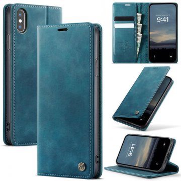 CaseMe iPhone XS Max Magnetic Wallet Case with RFID Blocking Blue
