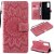 Huawei P Smart 2021 Embossed Sunflower Wallet Magnetic Stand Case Pink
