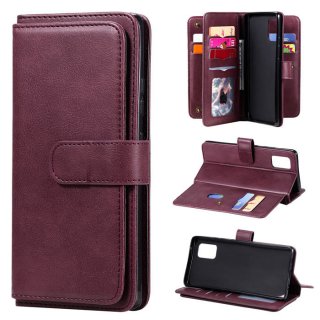 Samsung Galaxy A71 Multi-function 10 Card Slots Wallet Case Claret