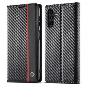 LC.IMEEKE Samsung Galaxy S23 FE Wallet Carbon Fiber Texture Leather Case