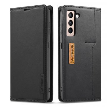 LC.IMEEKE Samsung Galaxy S21 Wallet Magnetic Stand Case with Card Slots Black