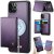 CaseMe iPhone 12 Pro Max 2-in-1 Detachable Magnetic Wallet Case with RFID Blocking, Card Holder & MagSafe Compatible - Purple