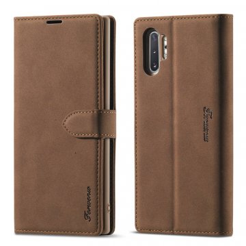 Forwenw Samsung Galaxy Note 10 Plus Wallet Magnetic Kickstand Case Brown