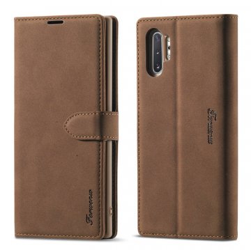 Forwenw Samsung Galaxy Note 10 Wallet Magnetic Kickstand Case Brown