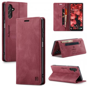 Autspace Samsung Galaxy A13 5G RFID Blocking Wallet Case Red