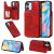 iPhone 12 Luxury Butterfly Magnetic Card Slots Stand Case Red