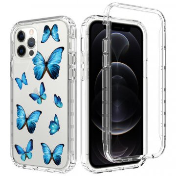 iPhone 12/12 Pro Clear Bumper TPU Blue Butterfly Case