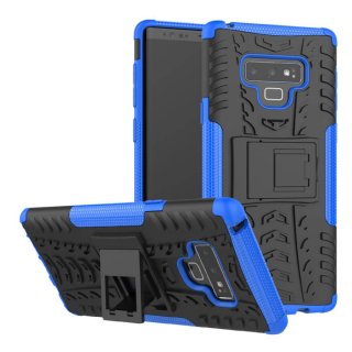 Samsung Galaxy Note 9 Hybrid Rugged PC + TPU Kickstand Case Blue