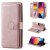 Samsung Galaxy A50 Multi-function 10 Card Slots Wallet Case Rose Gold