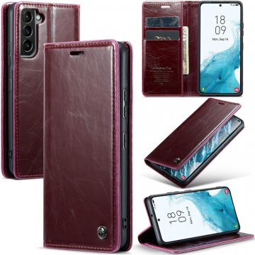 CaseMe Samsung Galaxy S22 Wallet Kickstand Magnetic Flip Case Red