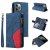 iPhone 11 Pro Zipper Wallet Magnetic Stand Case Blue