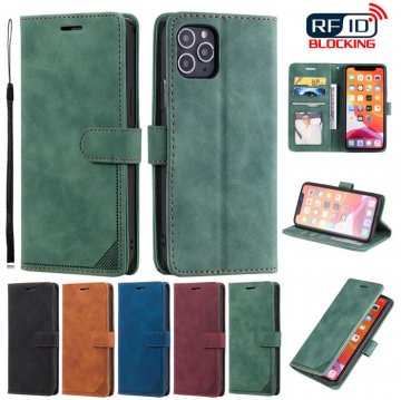 iPhone 11 Pro Wallet RFID Blocking Kickstand Case Green