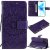 iPhone 12 Pro Embossed Sunflower Wallet Magnetic Stand Case Purple