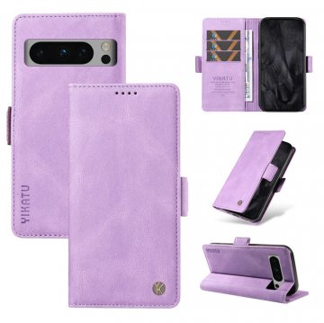 YIKATU Google Pixel 8 Pro Skin-touch Wallet Kickstand Case Purple