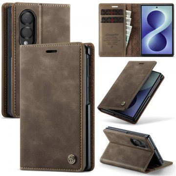 CaseMe Samsung Galaxy Z Fold8 Magnetic Wallet Case with RFID Blocking Coffee