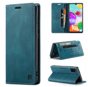 Autspace Samsung Galaxy A41 Wallet Kickstand Magnetic Case Blue