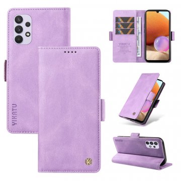 YIKATU Samsung Galaxy A32 4G Skin-touch Wallet Kickstand Case Purple