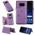 Samsung Galaxy S8 Bee and Cat Magnetic Card Slots Stand Cover Purple