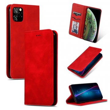 iPhone 11 Pro Max Magnetic Flip Wallet Stand Case Red