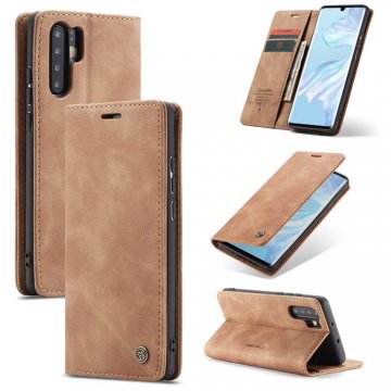 CaseMe Huawei P30 Pro Retro Wallet Stand Magnetic Case Brown