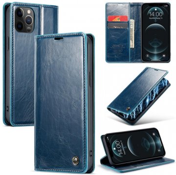 CaseMe iPhone 12 Pro Max Wallet Kickstand Magnetic Case Blue