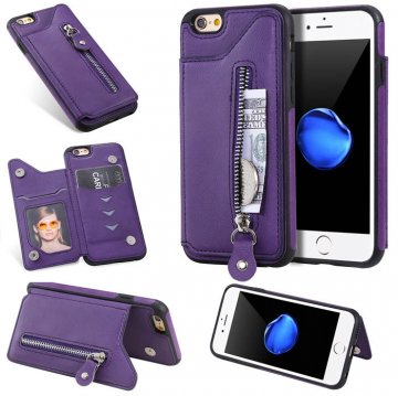 iPhone 6/6s Wallet Magnetic Kickstand Shockproof Cover Purple