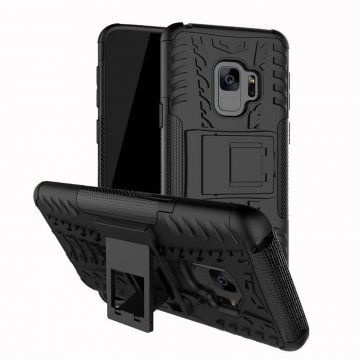 Samsung Galaxy S9 Hybrid Rugged PC + TPU Kickstand Case Black