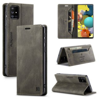 Autspace Samsung Galaxy A51 Wallet Kickstand Magnetic Case Coffee