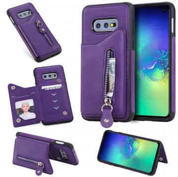 Samsung Galaxy S10e Wallet Magnetic Shockproof Cover Purple